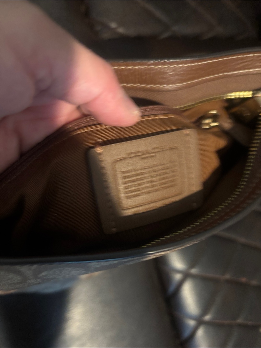 Coach Brown Signature Crossbody with Orange Strap - Picture 11 of 11
